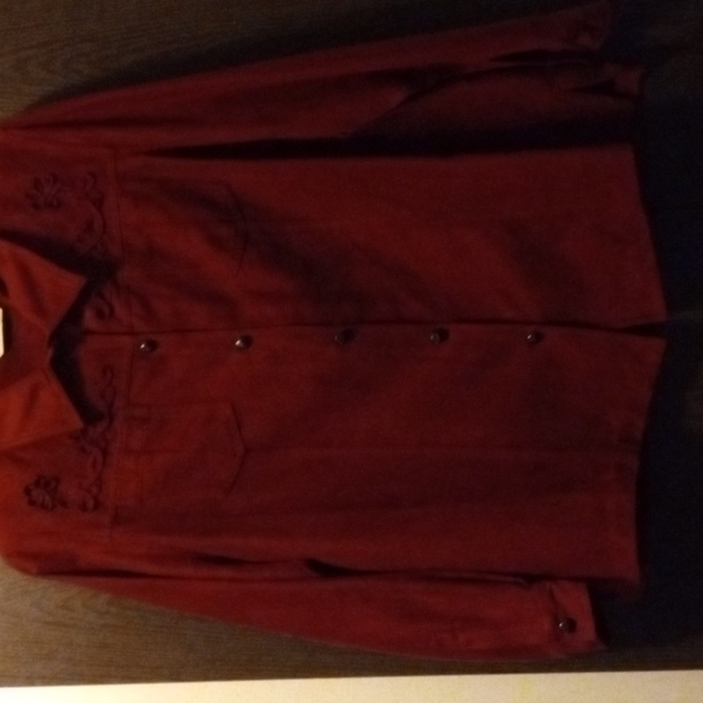 NAPA VALLEY WOMAN BURGUNDY SUEDE SHACKET 2X